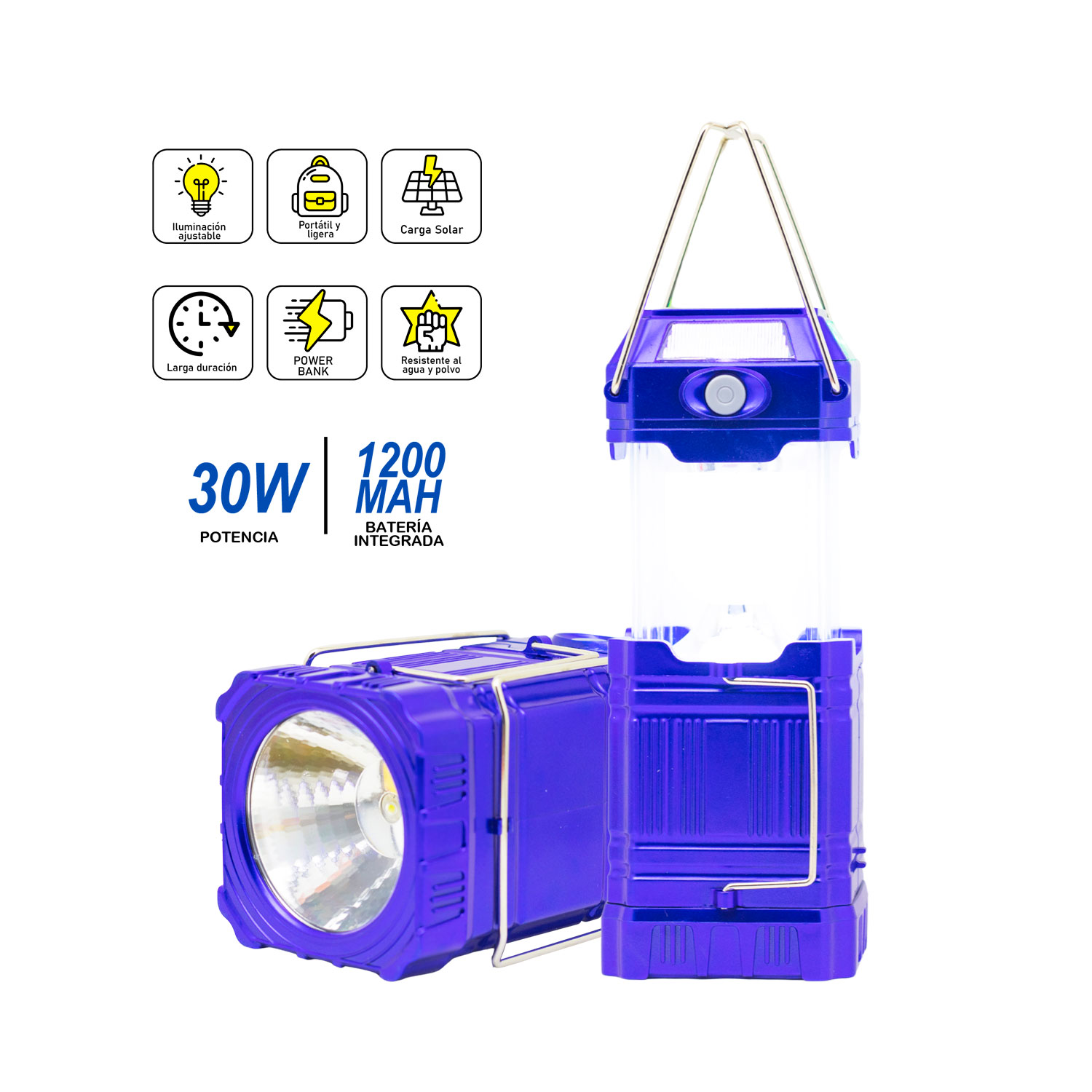 LUZ DE CAMPING CON CARGA SOLAR BS-L3030 BOSSNEY