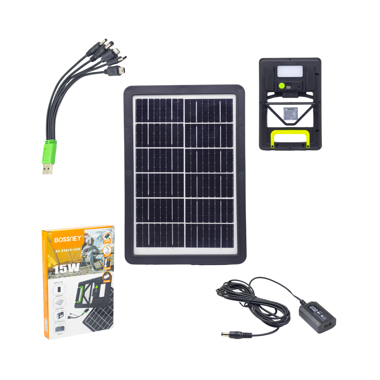 Panel Solar PowerBank Portátil Doble Carga BS-S3634 BOSSNEY