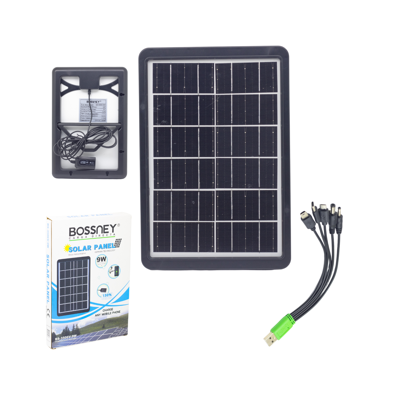Panel Solar Carga Directa BS-3506V-9W BOSSNEY
